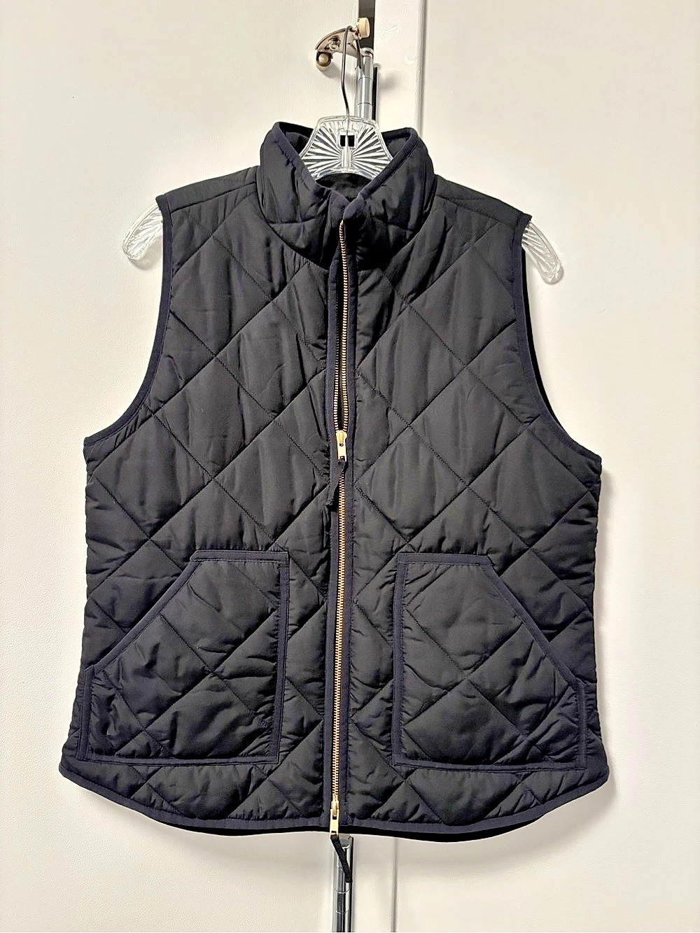 J.Crew Excursion Quilted Vest Black Medium